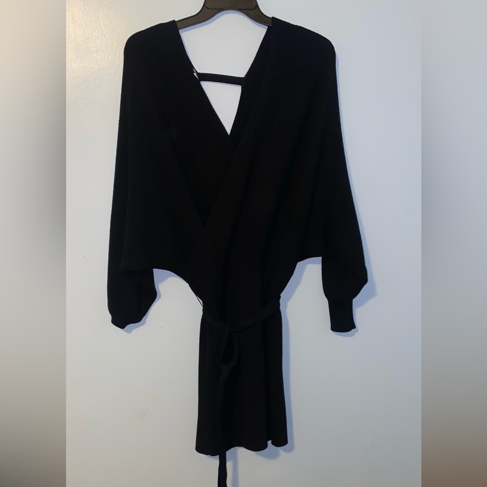 Gianni Bini Black Sweater Mini Dress – Size Large